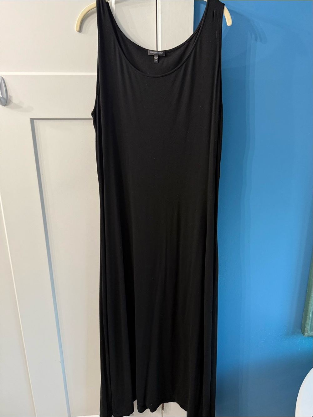Eileen Fisher Black Scoop Neck Maxi Dress